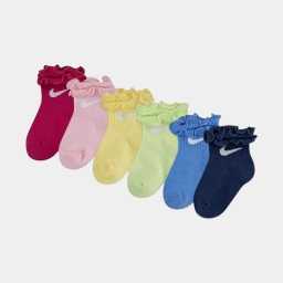 носки nhg girls 6pk ruffle ankle soc