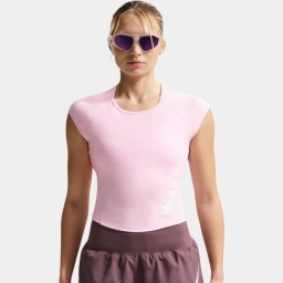 футболка w nk tempo swoosh run df ss