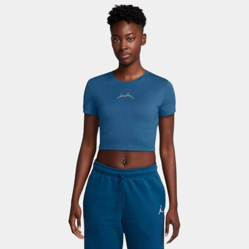 футболка short sleeve slim crop tee